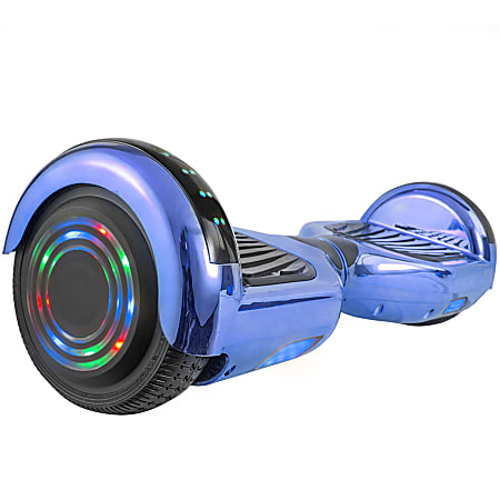 AOB Hoverboard With Bluetooth® Speakers, 7”H x 27”W x 7-5/16”D, Blue/Chrome