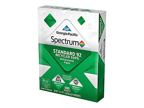 Georgia-Pacific Spectrum Standard 92 - White - Letter A Size (8.5 in x 11 in) - 75 g/m² - 20 lbs - 500 sheet(s) multipurpose paper