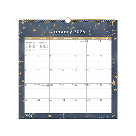 2026 Blue Sky Monthly Wall Calendar, 12” x 12”, Starlitza, January To December, 155927