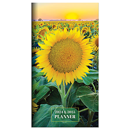 2023-2024 TF Publishing 2-Year Monthly Pocket Planner, 3-1/2" x 6-1/2", Flower, January 2023 To December 2024 