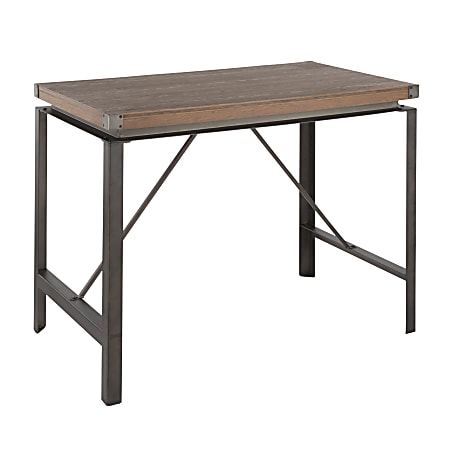Lumisource Arbor Industrial Counter Table, Rectangular, Brown/Antique