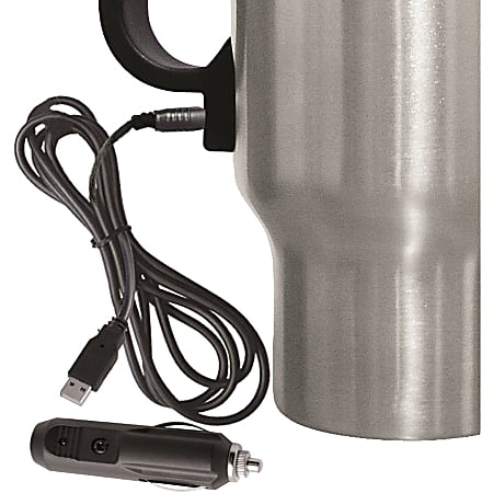 Brookstone Heated Coffee Mug with Car Plug Adapter (NEW)
