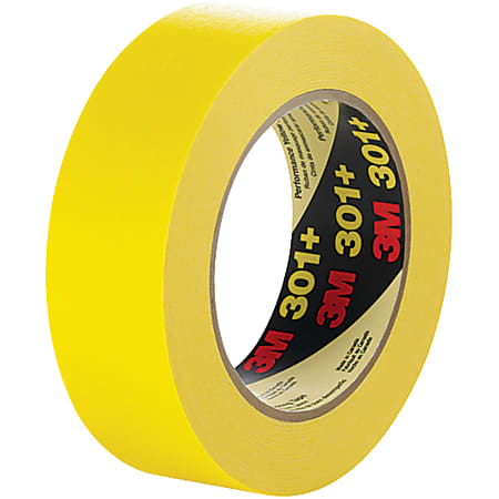 3M™ 301+ Masking Tape, 3" Core, 0.75" x 180', Yellow, Case Of 48