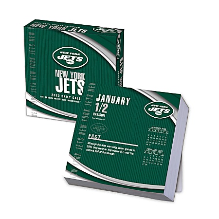 Lang Turner Licensing Boxed Daily Desk Calendar, 5-1/4" x 5-1/4", New York Jets, January To December 2022