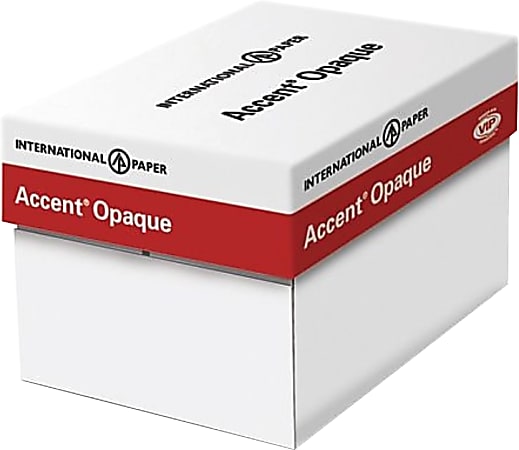 International Paper Accent Opaque Digital Smooth Multipurpose Paper, Legal Size (8-1/2" x 14"), 60 Lb, White, 500 Sheets Per Ream, Case Of 10 Reams