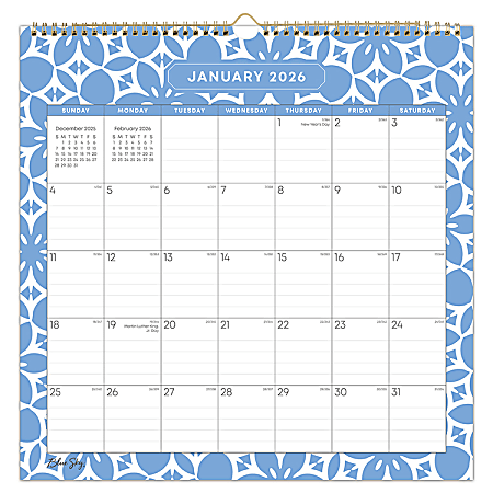 2026 Blue Sky Monthly Wall Calendar, 12” x 12”, Marigold, January To December, 155930