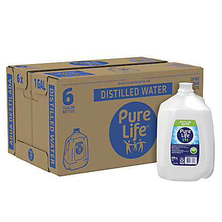 Pure Life Distilled Water, 1 Gallon, Case Of 6 Bottles