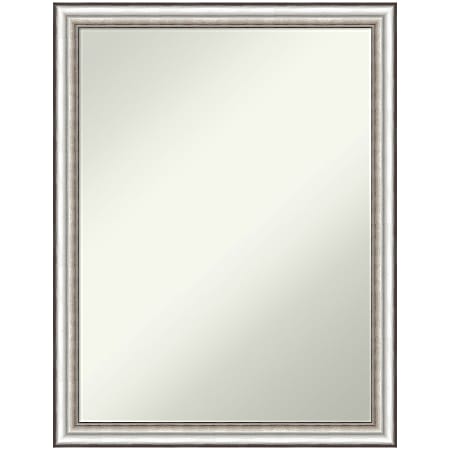 Amanti Art Narrow Non-Beveled Rectangle Framed Bathroom Wall Mirror, 26-1/2" x 20-1/2", Salon Silver