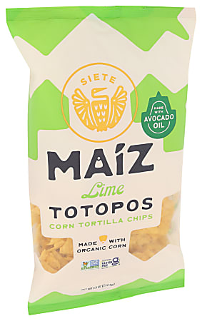 Siete Tortilla Chips, Maiz Lime Totopos, 7.5 Oz, Total Qty 6