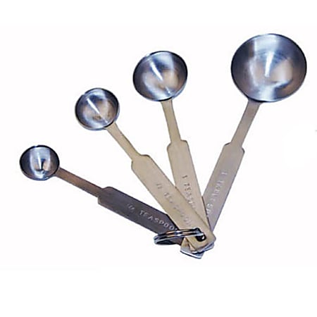 Winco 4-Piece Measuring Spoon Set, Silver