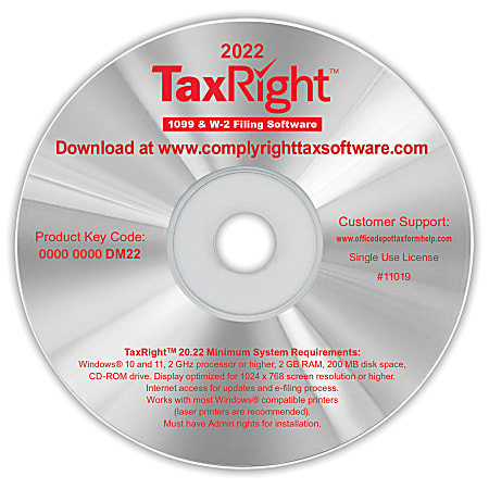 ComplyRight™ TaxRight Software, For Windows®, Disc