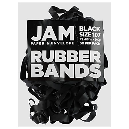 JAM Paper® Rubber Bands, Black, Size 107