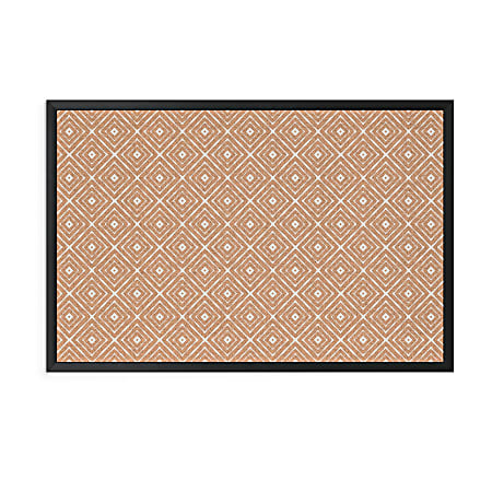 U Brands Fashion Cork Bulletin Board, 35" x 23", Black Wood Frame