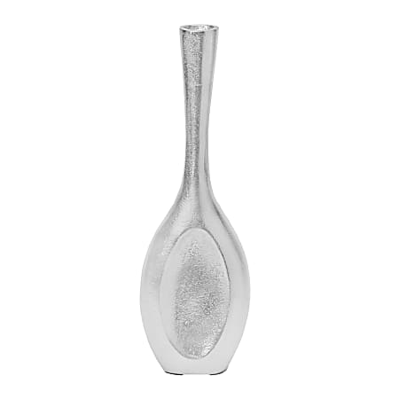 Anji Mountain Large Vase, 10"H x 3"W x 2”D, Silver