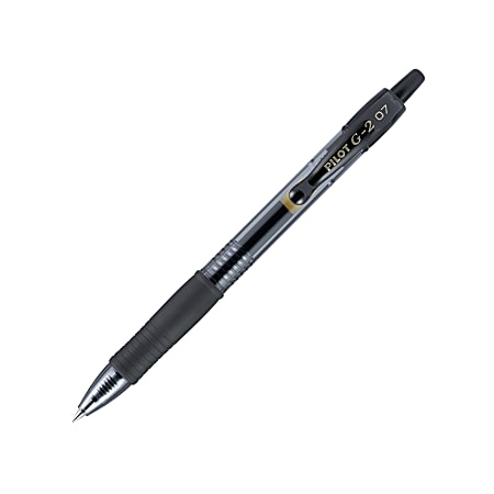 Pilot G2 Retractable Gel Pens Fine Point 0.7 mm Clear Barrels