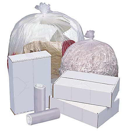 Highmark™ High-Density Can Liners, 8 Mic, 0.31 mil, 10 Gallons, 24" x 24", Natural, Box Of 1000