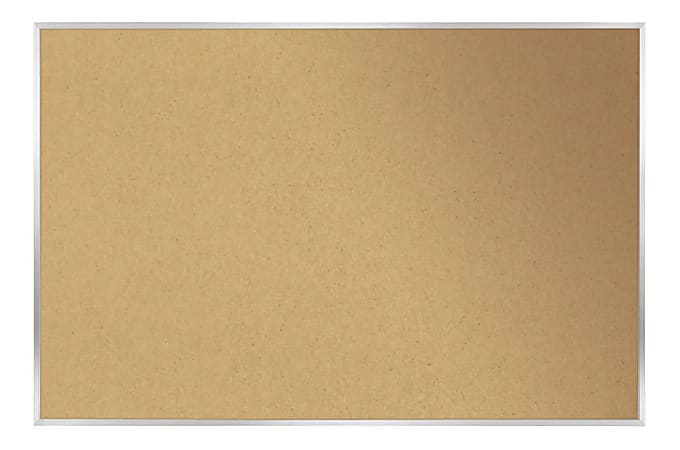 Ghent Cork Bulletin Board, 18" x 24", Aluminum Frame With Silver Finish