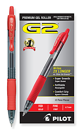 Red Ink Ultra Fine Point 2-Pack New PILOT G2 Gel Ink Refills For Rolling Ball Pens 