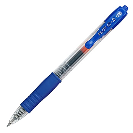 Pilot G 2 Retractable Gel Pens Extra Fine Point 0.5 mm Clear