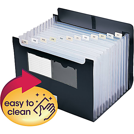 Smead® Desktop Expanding File With Flap, Letter Size, 7/8" Expansion, Black