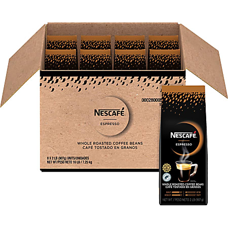 Nescafe Espresso Whole Roasted Coffee Beans - Espresso, Roasted - 32 oz - 1