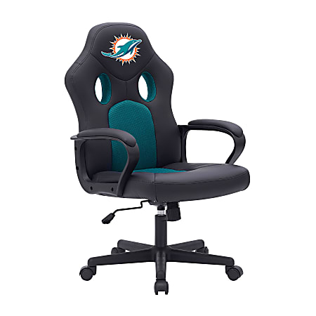 Imperial NFL Vision Faux Leather/Mesh High-Back Computer Gaming Chair, Miami Dolphins