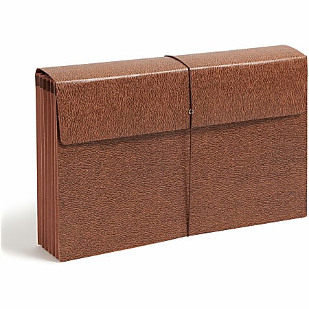 Smead® Leather-Like Expanding Wallet, Legal Size, 5 1/4" Expansion, Tyvek® Lined, 30% Recycled, Brown