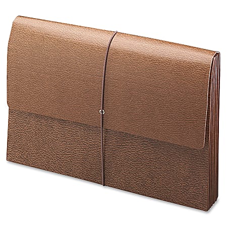 Smead® Leather-Like Expanding Wallet, Legal Size, 5 1/4" Expansion, Tyvek® Lined, 30% Recycled, Brown