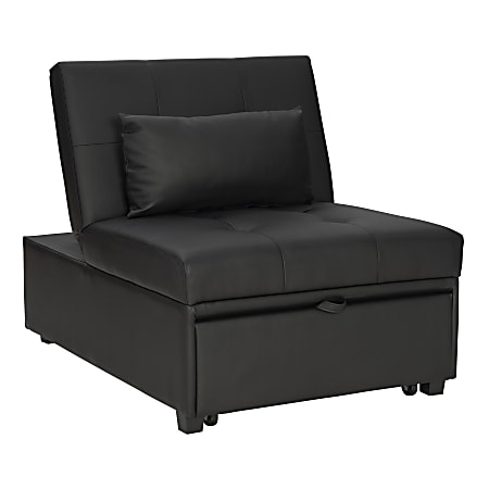 Powell Baird Faux Leather Sofa Bed, Black