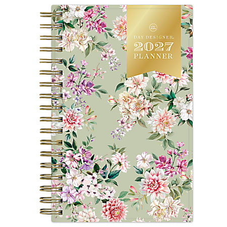 2027 Blue Sky Day Designer Pemberly Sage Weekly/Monthly Planning Calendar, 3.625x6.125, Safety Wirebound, Sage Design, Jan-Dec 2027, Qty 1