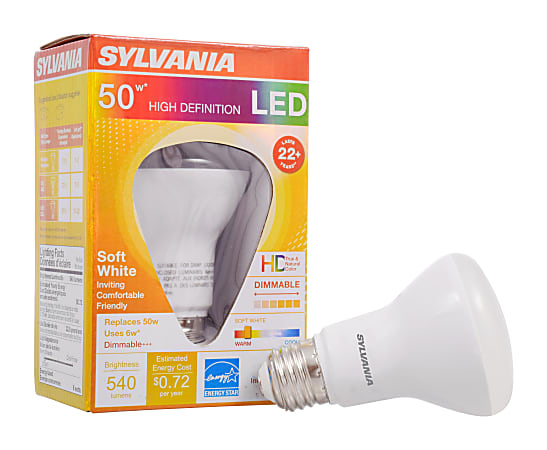 Sylvania LEDvance R20 Dimmable 540 Lumens LED Light Bulbs, 6 Watt, 2700 Kelvin/Soft White, Case Of 6 Bulbs