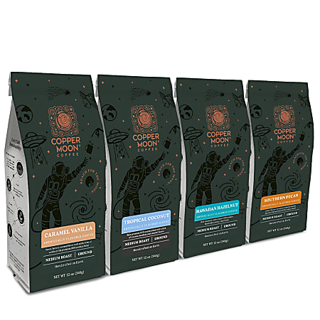 Copper Moon Ground Coffee, Flavored Variety Pack, 12