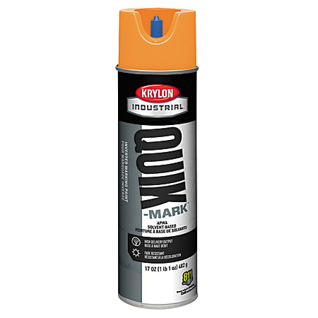 Krylon Quik-Mark APWA Solvent-Based Inverted Marking Paint, 17 Oz, Bright Orange