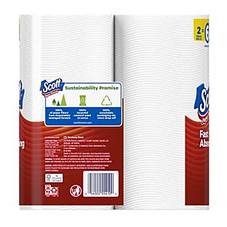 Scott Paper Towels, Choose-A-Sheet, 2 Triple Rolls = 6 Regular Rolls (150 Sheets Per Roll)