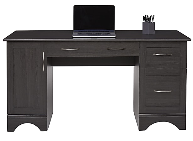 Realspace® Pelingo 60"W Computer Desk, Dark Gray