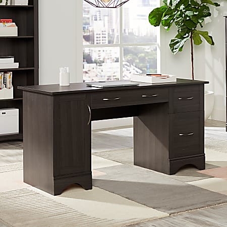 Realspace® Pelingo 60"W Computer Desk, Dark Gray