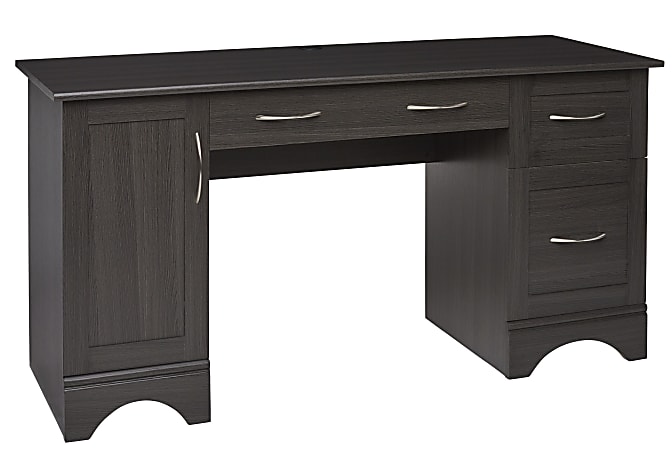 Realspace 56 W Trazer Computer Desk With Storage Shelves Gray - Office Depot
