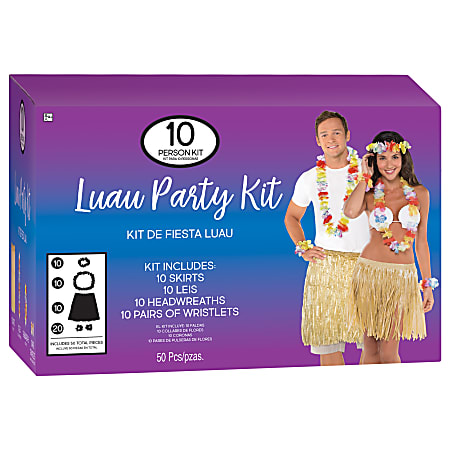 Amscan Summer Luau Wearable 50-Piece Party Kit