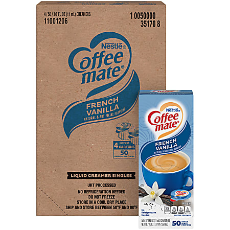 Coffee mate top single serve