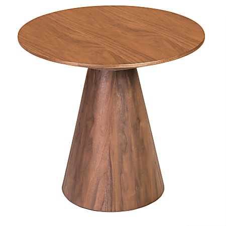 Eurostyle Wesley Round Side Table, 21-1/2”H x 23-1/2”W x 23-1/2”D, Walnut