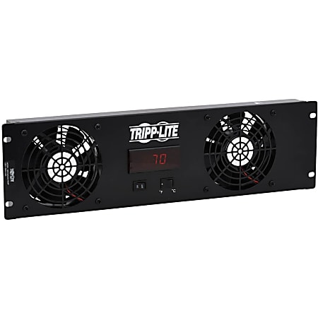 Eaton Tripp Lite Series Blanking Panel for 19 in. Racks - 3U, 2 12VDC Extra-Quiet Fans, Digital Temperature Sensor, LCD - SRFAN3UDCTEMP