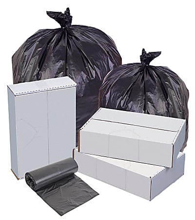 Highmark™ High-Density Can Liners, 22 Mic, 40 - 45 Gallons, 40" x 48", Black, Box Of 150