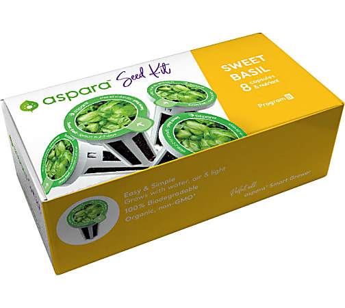 Aspara Sweet Basil Seed Kit, Kit Of 8 Capsules