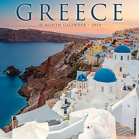 2024 Willow Creek Press Monthly Wall Calendar, 12” x 12”, Greece, January To December 2024 