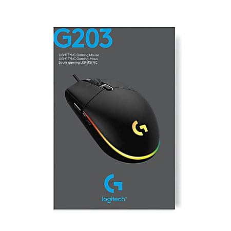 Logitech G203 LIGHTSYNC Optical Gaming Mouse Black Office Depot