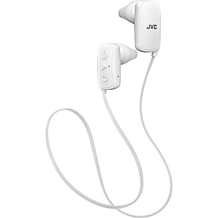 JVC Gumy Earset - Stereo - Wireless - Bluetooth - 20 Hz - 20 kHz - Behind-the-neck - Binaural - In-ear - Noise Canceling - White
