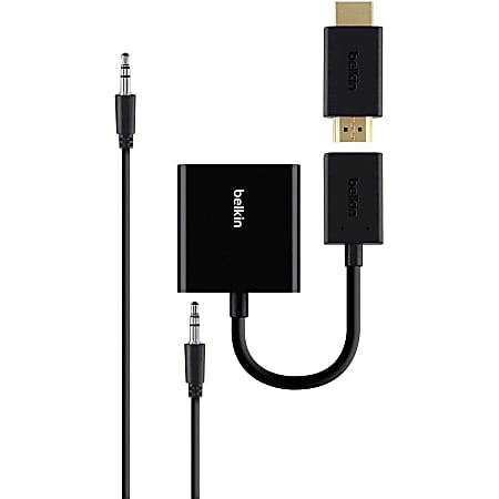 Hdmi To Vga Adapter Kit W 3 5mm Audio Office Depot