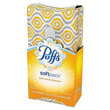 Puffs SoftPack Basic 1-Ply Facial Tissues, 8 1/4" x 8 7/16"