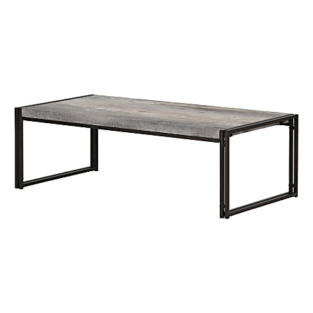 South Shore Gimetri Coffee Table, 15”H x 23-3/4”W x 47-1/4”D, Soft Gray