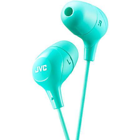 JVC Marshmallow HA-FX38G Earphone - Stereo - Green - Wired - Gold Plated Connector - Earbud - Binaural - In-ear - 3.28 ft Cable